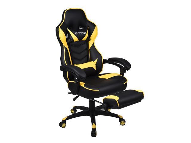 Elecwish Office Chair Computer Gaming Desk Task Recliner Pu Leather High Back Bucket Seat Yellow Newegg Com