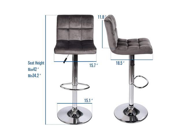 Elecwish Modern Adjustable Swivel Home Barstools Set Of 2 Kicthen