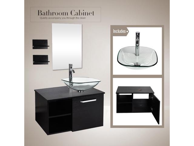 Floating Vanity And Vessel Sink Style And Tile Up Wall With Images Modern Powder Rooms Powder Room Design Powder Room Small