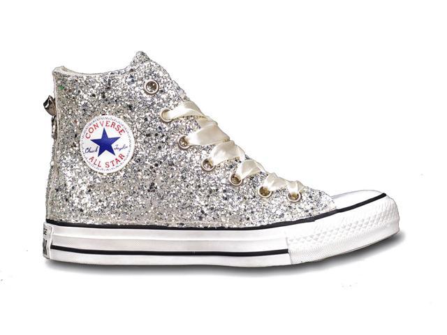 converse womens silver glitter sneakers