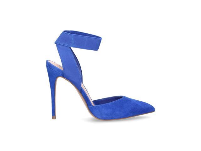 blue suede heels