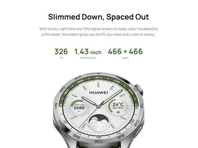  HUAWEI Watch GT 4 B19M 46mm Bluetooth Smartwatch 1.43 AMOLED  Screen Stainless Steel Strap - Grey : Cell Phones & Accessories