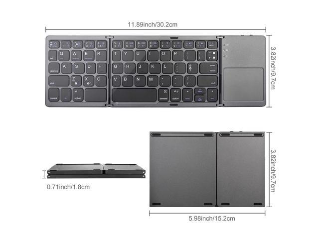 Foldable Bluetooth Keyboard Jelly Comb B003B Dual Mode USB Wired & Bluetooth Keyboard with Touchpad Rechargeable for Windows Android Tablet Smartphone Surface and More-Updated Black 