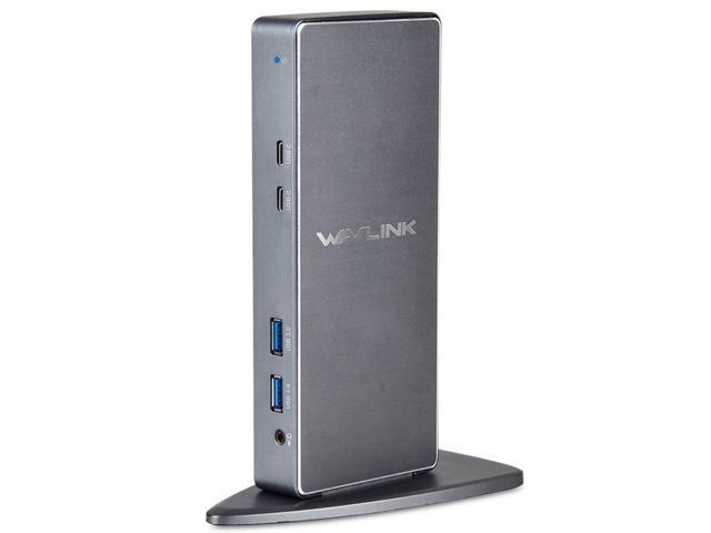 Wavlink Aluminum USB3.0 Universal Laptop Docking Station for Windows, Mac OS With Dual Video HDMI and DVI, Gigabit Ethernet, 6USB Ports, Audio, Mic.