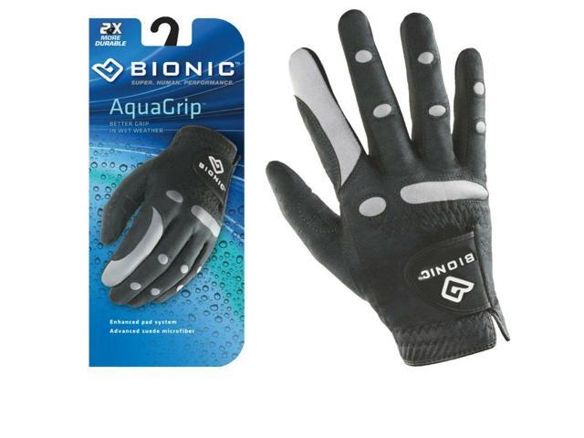 Bionic Men's Right Hand AquaGrip Anti Slip Golf Glove, Suede Microfiber, For Comfort And Performance, Black Gloves For Left Handed Golfers