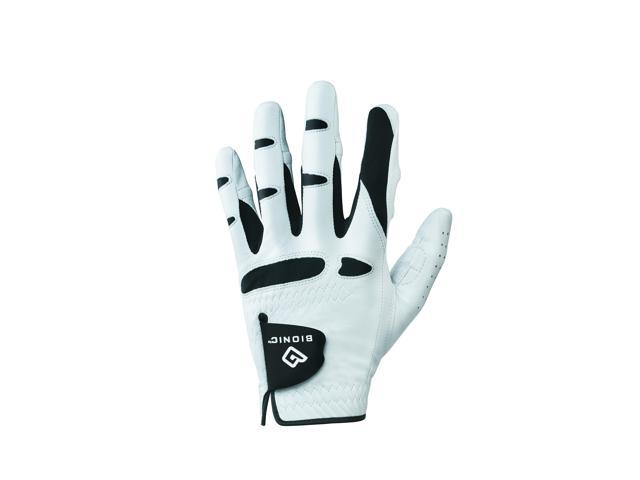 Bionic Gloves Men's StableGrip Golf Glove, New And Improved, Natural Fit Technology, Stable Grip White Black, With Durable Genuine Cabretta Leather