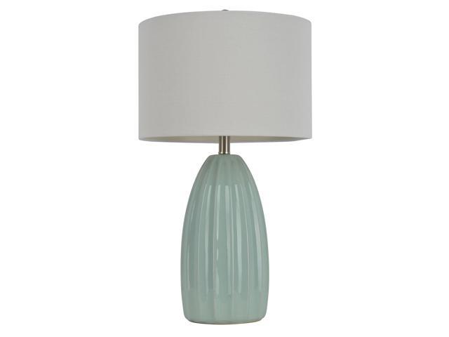 light blue ceramic table lamp