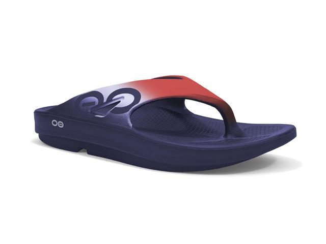 Oofos Ooriginal Sport Thong Adult Unisex Sandals Red White Blue