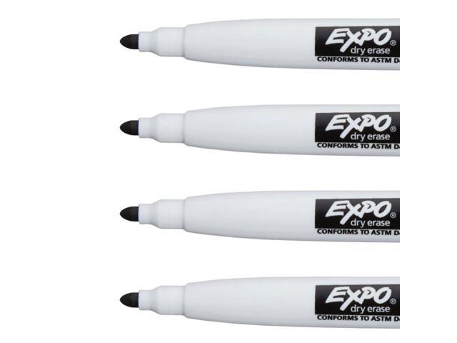 EXPO® Magnetic Dry Erase Markers With Eraser, Fine Tip, Black Ink