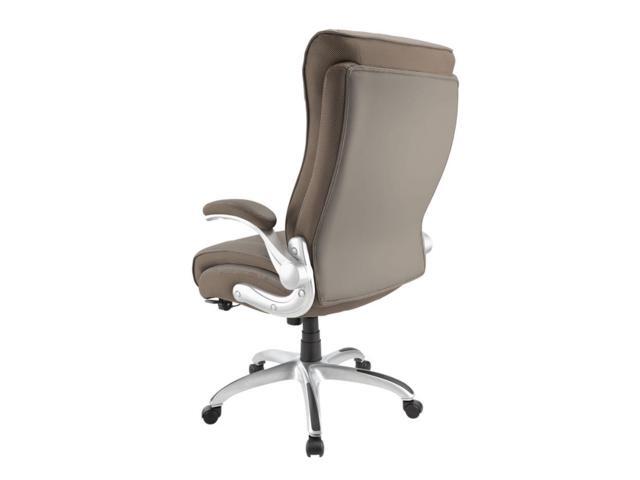 Realspace Ampresso Leather High Back Big Tall Chair Taupe Newegg Com