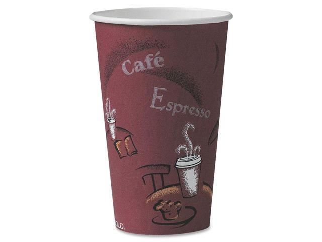 SOLO Cup Company OF16BI-0041 Bistro Design Hot Drink Cups, Paper, 16 oz ...