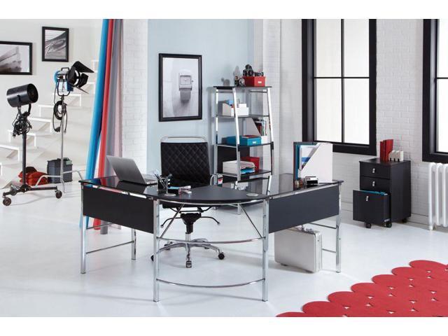 Realspace Mezza L Shaped Desk Black Chrome Newegg Com