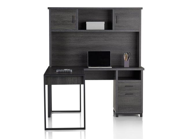 Realspace Dejori Writing Desk L Desk With Hutch Espresso