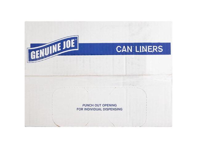 Genuine Joe Can Liners 31-33 Gal 9mic/.35mil 33"x39" 500/CT Translucent 70012 