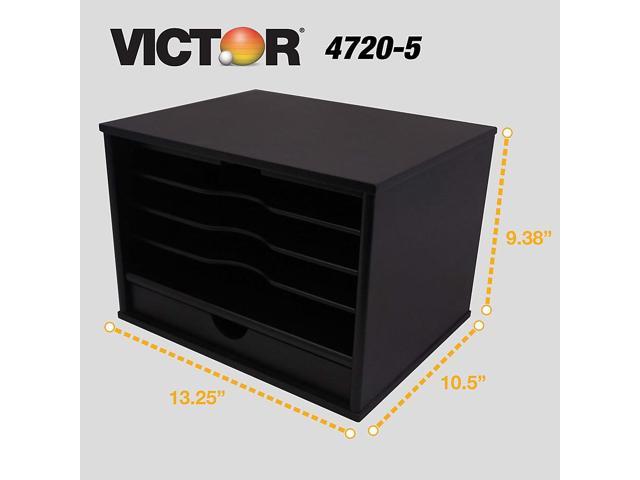 Victor Desktop Organizer with Closing Door Black 4720-5