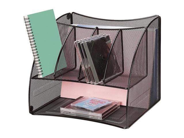 Lorell Corner Desk Organizer 10 7 8 X10 X13 Black Mesh 95252 Lorell Corner Desk Organizer 10 7 8 X10