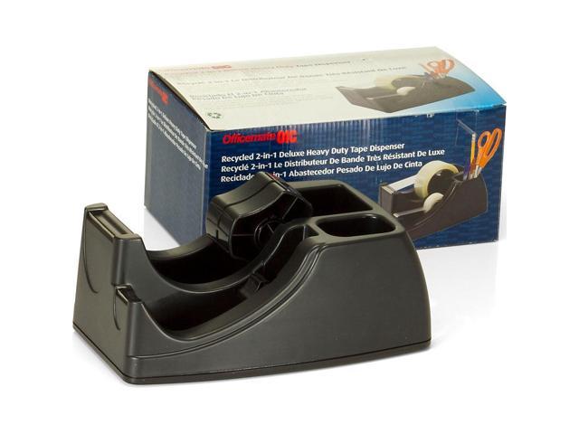 1" and 3" Cores Black Recycled 2-in-1 Heavy Duty Tape Dispenser 