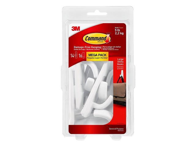 3M™ Command™ Mega Pack Utility Hooks, Large, White, Pack Of 14 Hooks ...