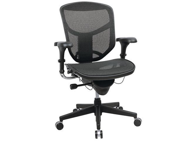 WorkPro® Quantum 9000 Ergonomic Mesh/Nylon Managerial Mid-Back Chair, Black