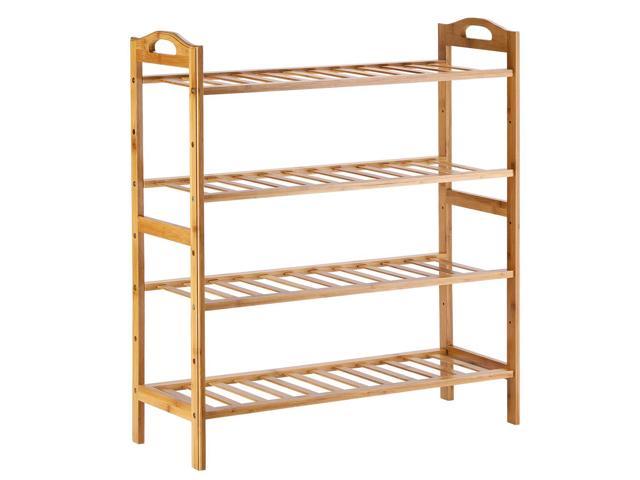 4 Tier Metal Shoe Rack Shelf 16 Pairs Standing Storage Organizer Holder Entryway