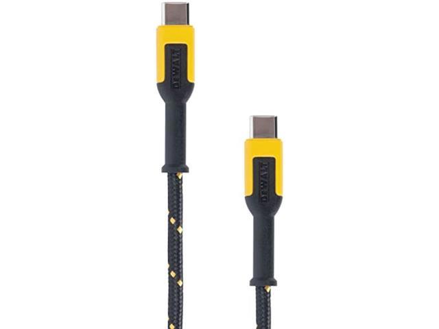 Photo 1 of dewalt type c to type c cable 6 ft. black/yellow 2 pack