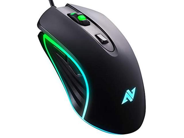 abkoncore m30 gaming mouse wired, usb computer mice for game & daily, 6 programmable buttons, chroma rgb backlit, 3500 dpi adju