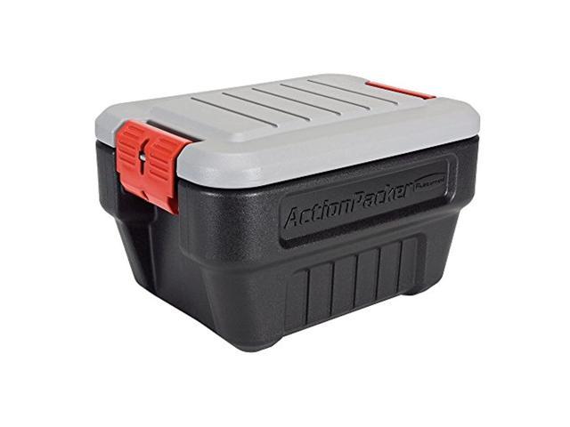  Rubbermaid ActionPacker Lockable Storage Box, 8 Gallon, Grey  and Black (1949040) : Tools & Home Improvement