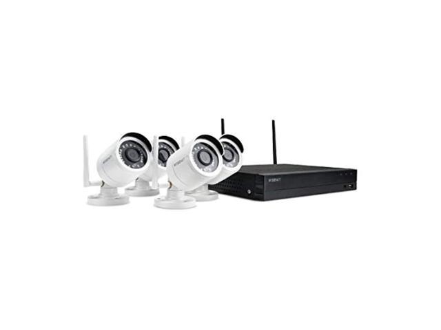 samsung wisenet snk-b73041bw full hd nvr video security system 1tb hard drive wireless signal weather resistant bullet cameras,