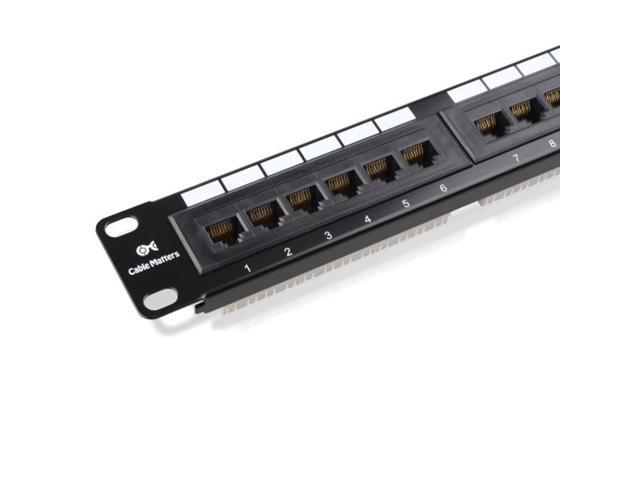 Photo 1 of cable matters ul listed rackmount or wall mount 24 port network patch panel (cat6 patch panel / rj45 patch panel)