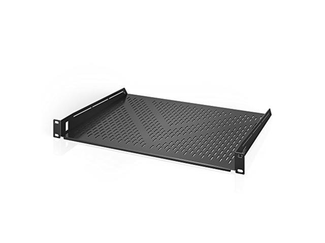 Photo 1 of ac infinity vented cantilever 1u universal rack shelf, 14" deep, for 19" equipment racks. heavy-duty 2.4mm cold rolled steel, 60lbs capacity