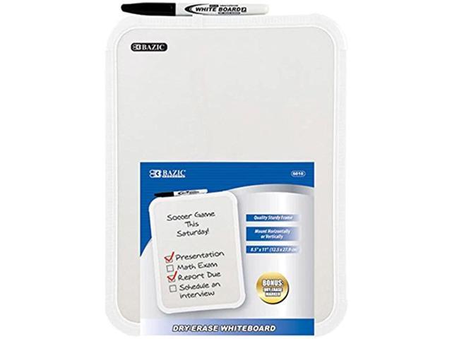 Photo 1 of 2 Pk, BAZIC Dry-Erase Whiteboard Including a Dry Erase Marker - 8.5 X 11 Inch
