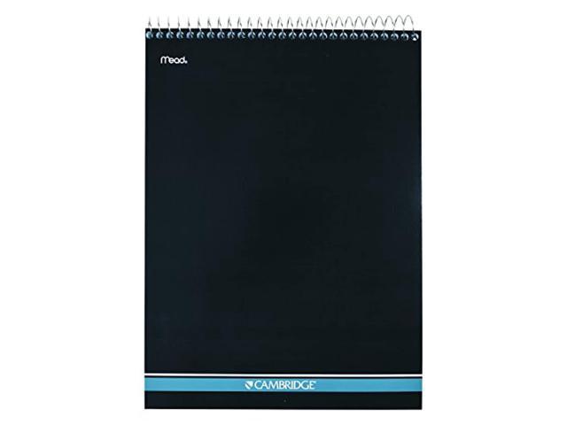 Durable Cover Business Journal Stiff Back Top Wirebound Spiral Notebook Navy White College Ruled Memo NotePad 8-1/2 x 11 59882 Mead Cambridge Notebook 70 Double-Sided Sheets 
