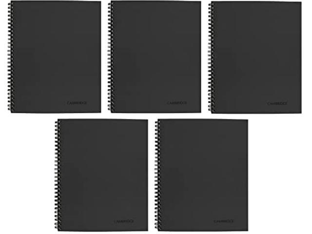 Cambridge Limited 8 1/2" x 11" Legal-Ruled 80-Sheet Black Business Notebook 