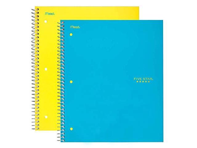 100 Sheets Five Star Top Bound Notebook College Ruled Paper 73525 Assorted Colors 1 Subject 6 Pack 11 x 8-1/2 