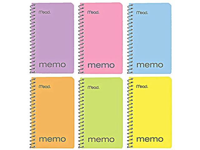 3x5 Top Spiral, Pastel Memo Pads 6 Pack 