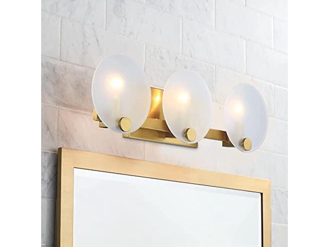 Motini 3 Light Gold Wall Sconce Brushed, Brushed Brass Light Fixtures Bathroom