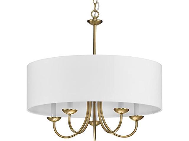 Chrome Chandelier/Island Crystal Arms Etched Diffuser And White Fabric Shade 