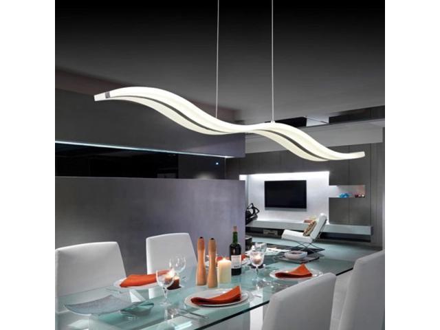 lightinthebox acrylic led pendant light wave shape chandeliers modern island dining room lighting fixture with max 40w chrome finish 3400 lm warm white light source