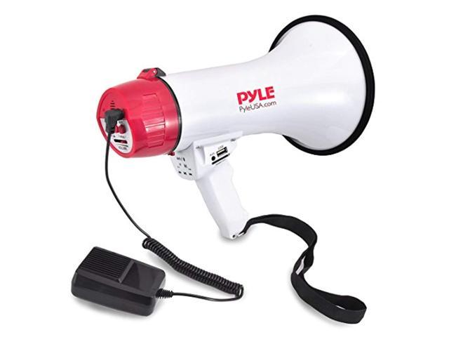 Siren Alarm Adjustable Volume Pyle Megaphone PA Bullhorn LED Lights, 