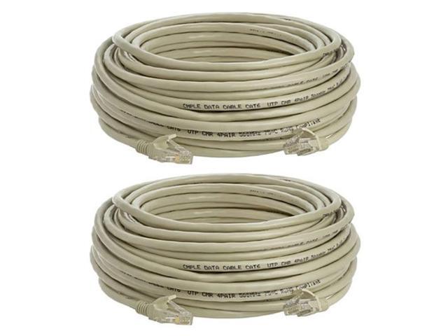 Cat6 Ethernet Cable Gold Plated Contacts Male to Male Patch Cord 75 ft Gray 2 Pack Cat6 Ethernet Cable Gold Plated Contacts Male to Male Patch Cord 75 ft Gray 2 Pack
