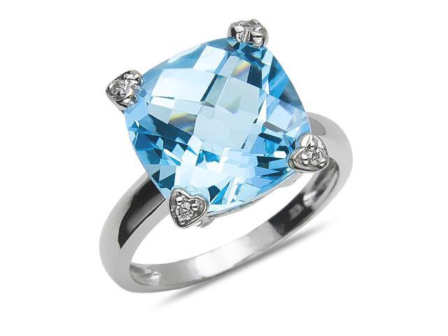 Supplies 925 Solid Sterling Silver Captivating Genuine Blue Ring Blue Topaz Blue Stone Silver Ring