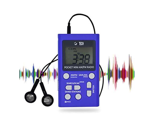 BTECH MPR-AF1 AM FM Personal Radio with Two Types of Stereo Headphones Clock ... 
