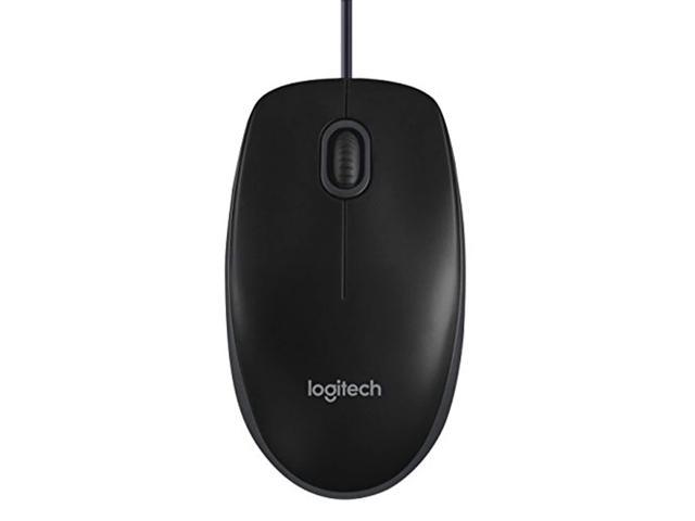 Photo 1 of logitech b100 corded mouse wired usb mouse for computers and laptops, for right or left hand use, black