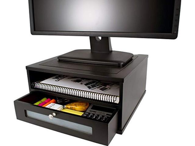 Victor Midnight Black Collection 1175 5 Wood Monitor Stand Riser