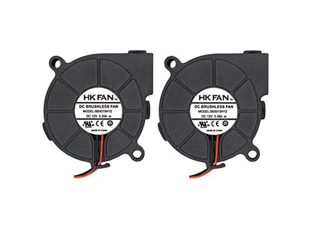 Photo 1 of 2pack 50mm x 15mm 5015 12v dual ball bearing dc brushless cooling blower fan bb5015h12 with 2 pin terminal ul tuv