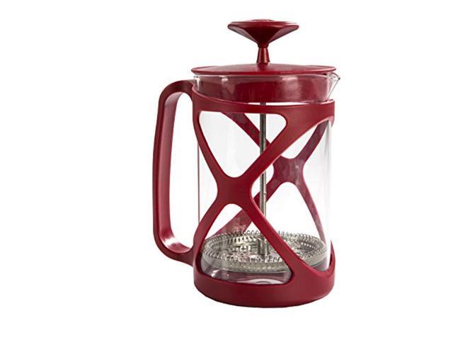primula tempo coffee press - for rich, non-bitter coffee - french press design - easy to use - makes 6 cups - red