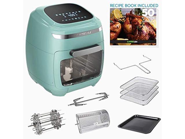 Black 50 Recipes for your Air Fryer Oven Book GoWISE USA 12.7-Quarts 15-in-1 Electric Air Fryer Oven w/Rotisserie and Dehydrator 