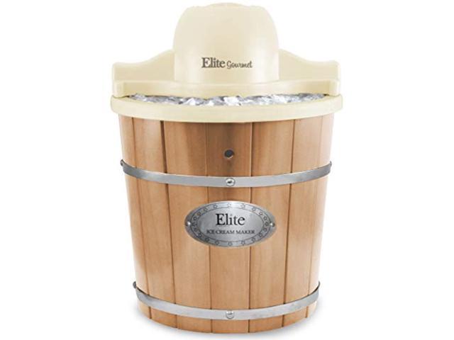 Photo 1 of (tested) elite gourmet eim-924l old fashioned vintage appalachian wood bucket electric maker machine with leak-proof liner, uses rock sa
