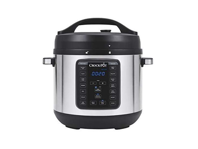 crock-pot 8-quart multi-use xl express crock programmable slow cooker and pressure cooker with manual pressure, boil & simmer,