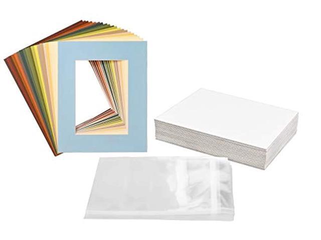 High Quality 8X10 WHITE precut for 5X7 photos Set of 10 Bags Backing
